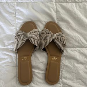 Zara striped bow sandals